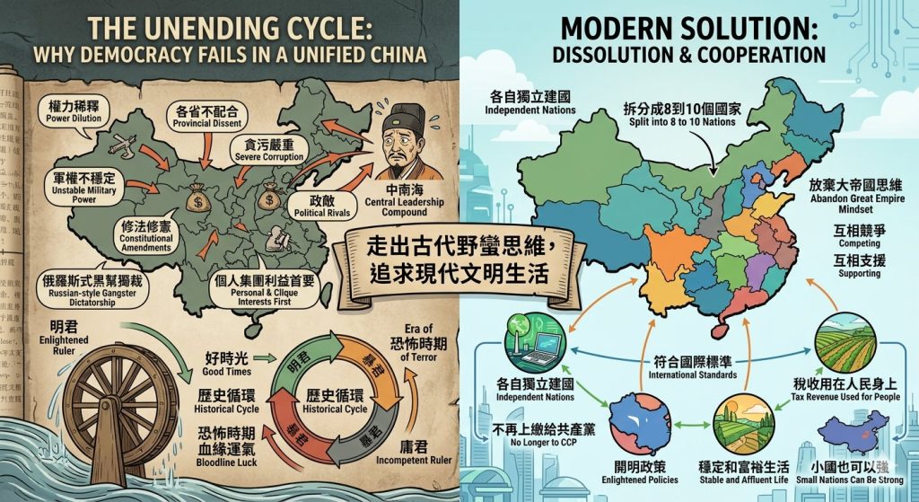 走出千年輪迴:為什麼「大一統」是中國人民的枷鎖?(圖/Gemini AI)